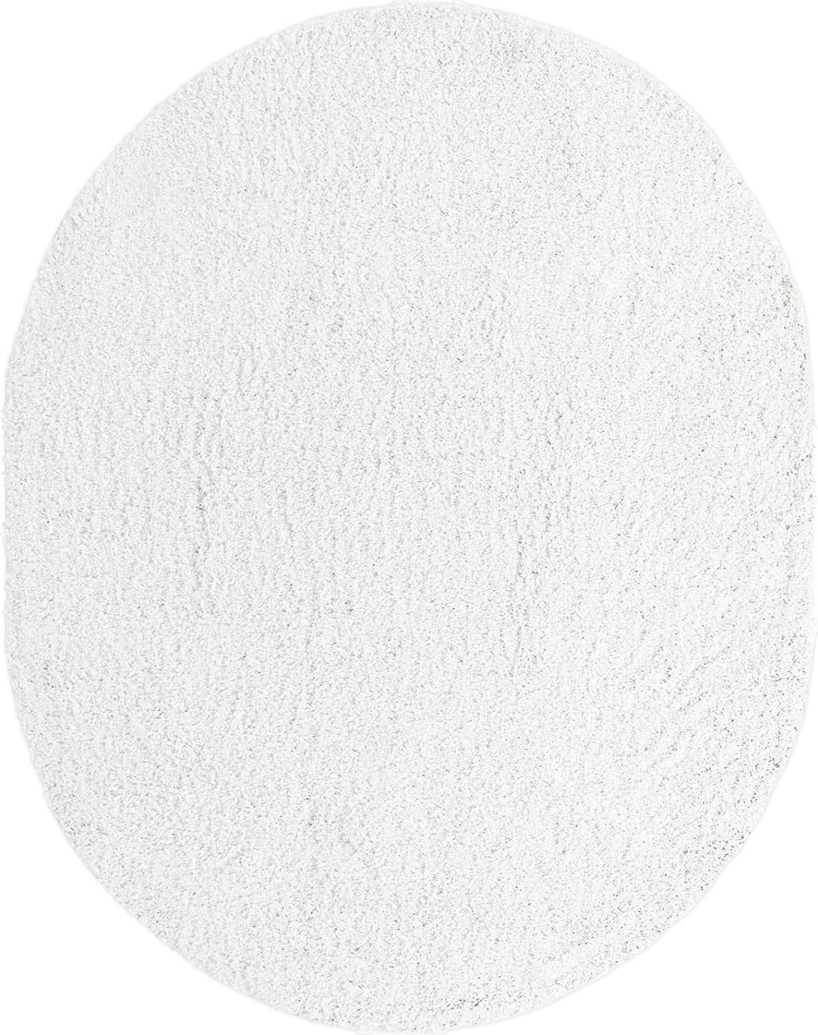 Fluffy White 8x10 White 8x10 Oval  Shag Rug