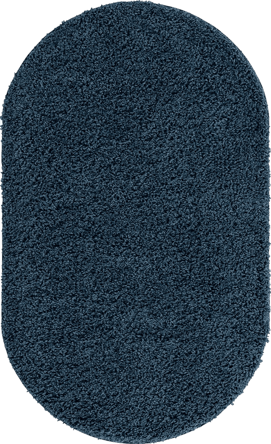 Fluffy Blue Everyday Shag Rug 3'x5' Oval