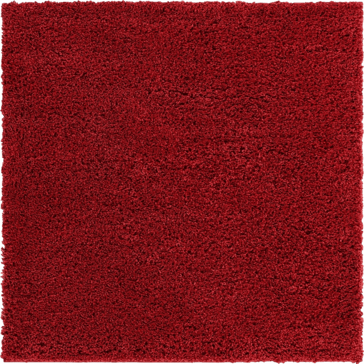 Fluffy Red Everyday Shag Rug Red 5 Ft Square