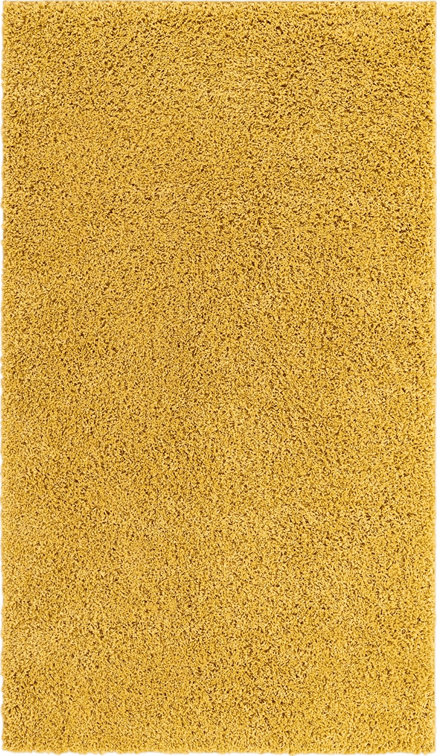 Fluffy Yellow Yellow, 5x8 Feet fluffy rug