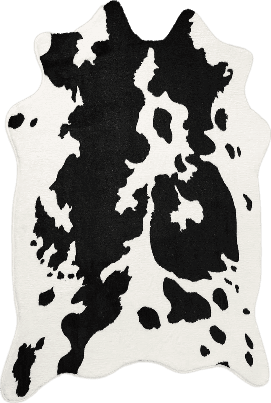 Faux fur Fluffy Cow Print Rug 4.6ft x 5.2ft