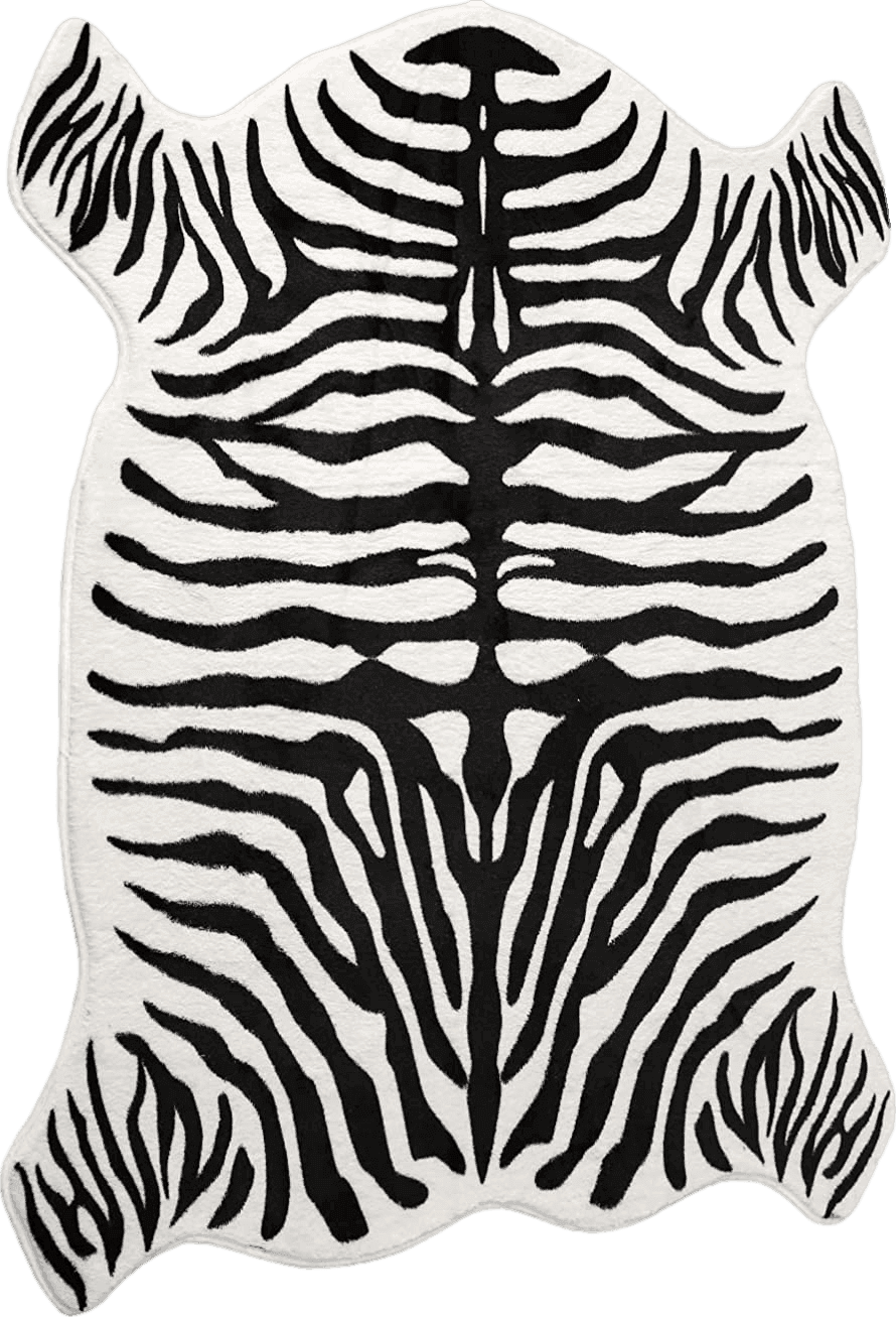 Fluffy Zebra Print Rug