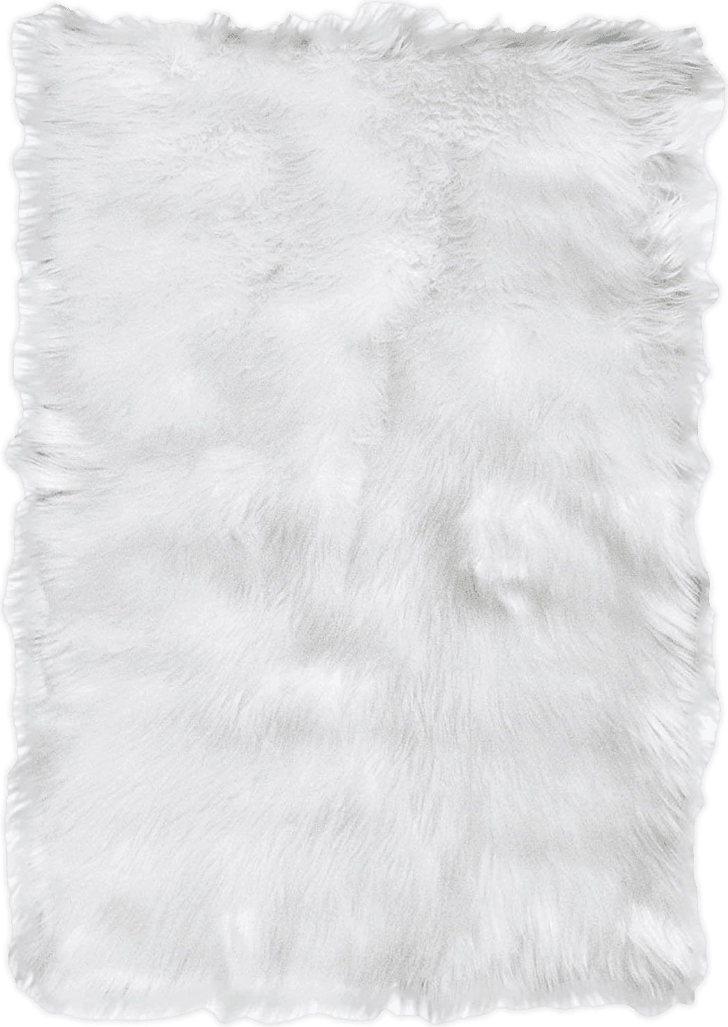 Fluffy 5x7 White 5 x 7 Feet Carpet for Bedroom Living Room