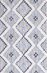 Geometric Blue SUPERIOR Talluah | Indoor Printed Hand-Tuffed Room Decor for Bedroom Aesthetic Area Rug for Living Room