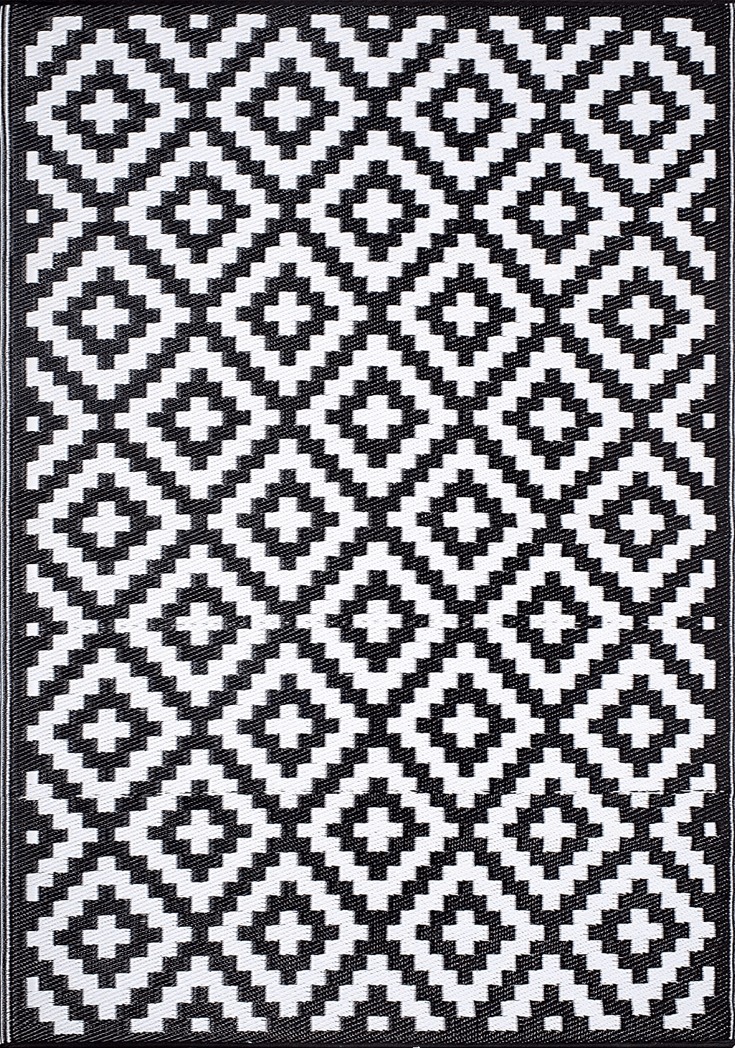 3x5 Aztec - Black & White   Porch