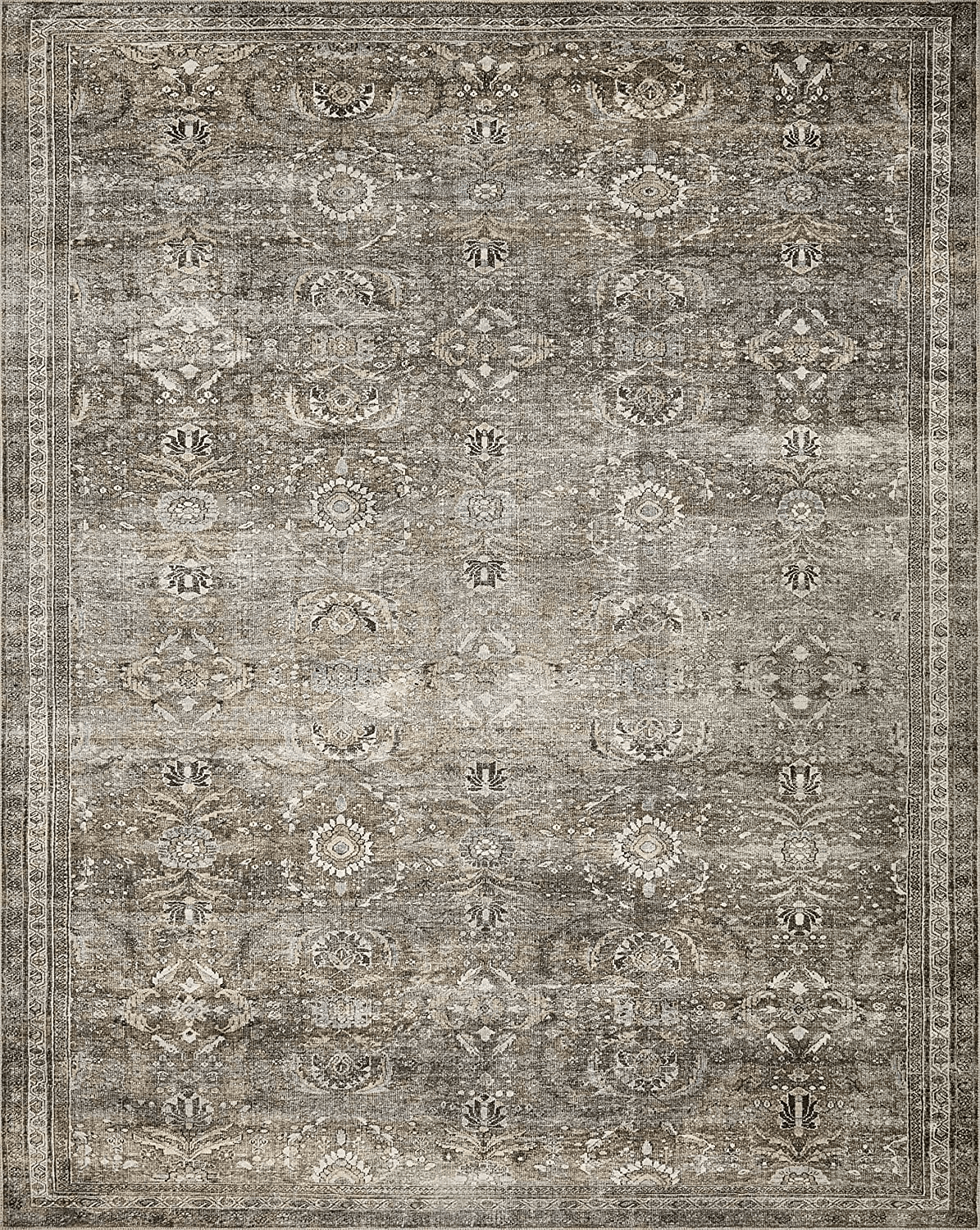 Area Grey 8x10 ‎Pebble / Taupe ‎Traditional ‎Washable ‎Living Room ‎Area Rug