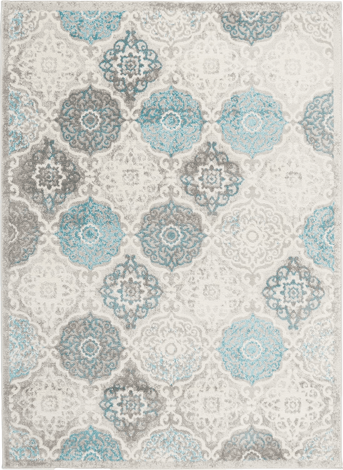 Farmhouse 8x10 ‎Grey/Blue ‎Classic ‎Fade Resistant, Stain Resistant ‎Kitchen, Bedroom, Living Room, Home Office, Dining Room ‎Area Rug