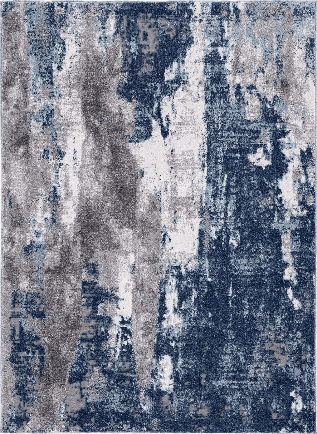 Area Grey 8x10 Blue Modern Stain Resistant Living Room, Bedroom, Playroom, Hallway, Dining Room Area Rug