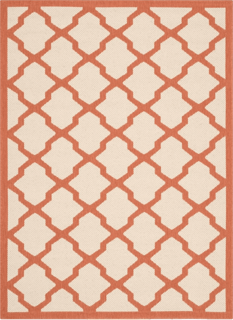 Terracotta Safavieh Courtyard Beige & Terracotta 7'-10" x 7'-10" Square Indoor/Outdoor Rug