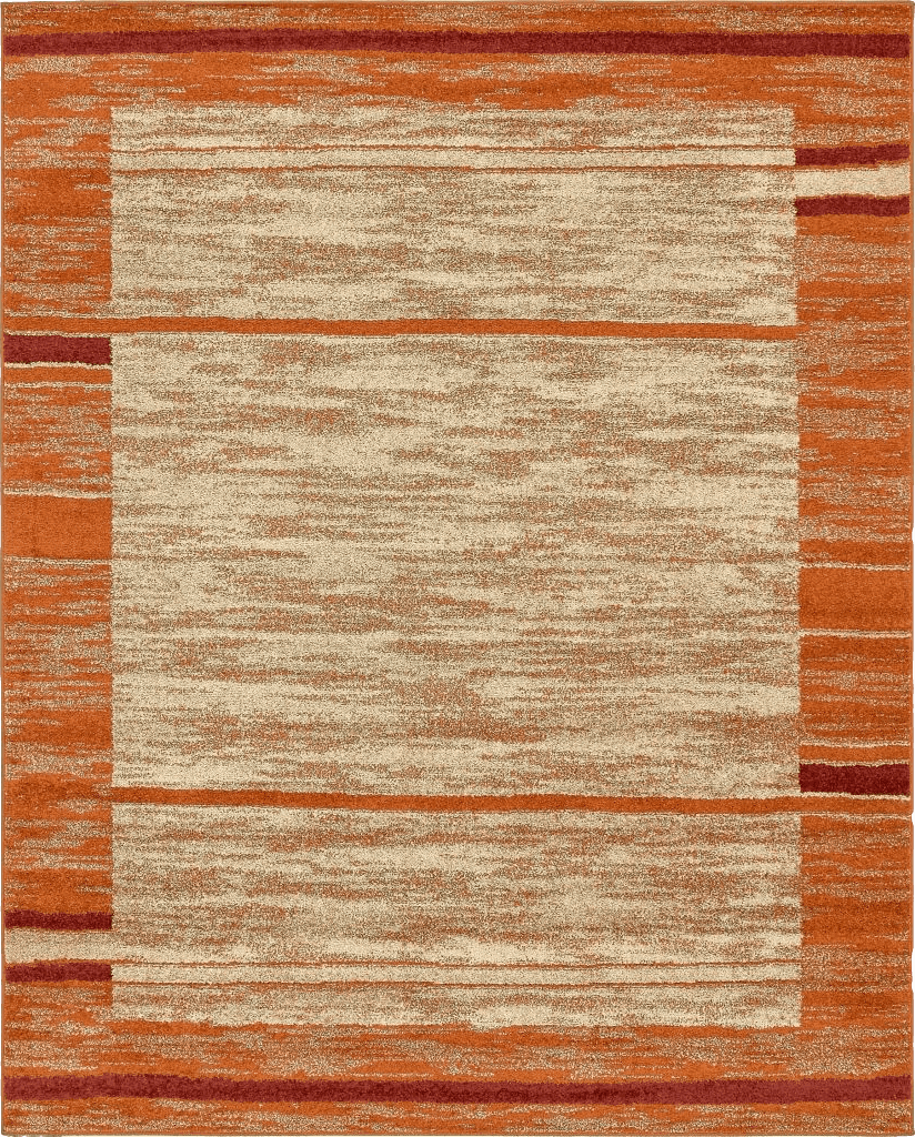 Abstract Unique Loom Autumn Foilage Area Rug - 8' x 10' Terracotta/Beige