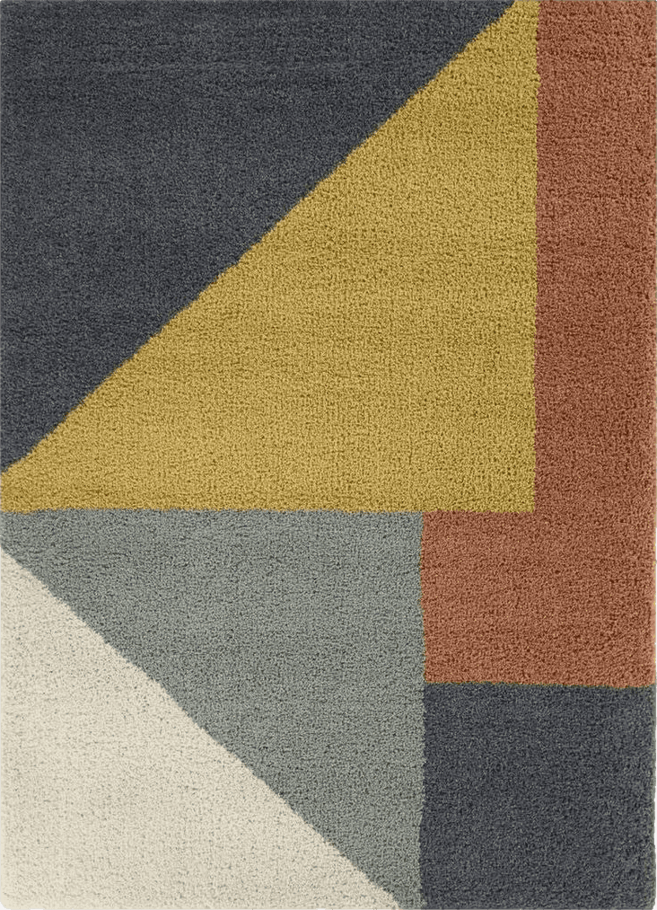 Geometric Yellow Amancia Mustard Modern Geometric Shag Area Rug Wade Logan Rug Size: Rectangle 5'3 ...