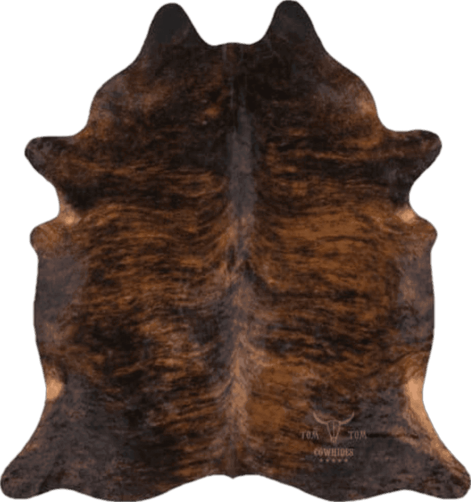 Cowhide 6x9 Tomtom Cowhides Brindle Dark Cowhide Rug 100% Natural Leather Rugs 7' x '6