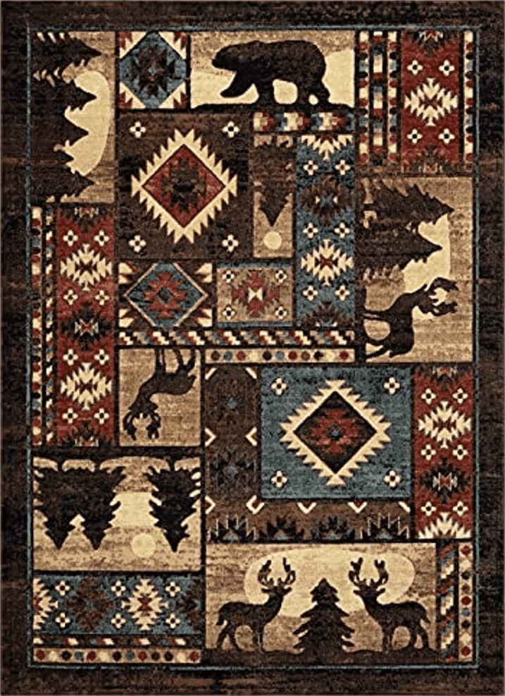 Bear Skin Home Dynamix Buffalo Bear Area Rug, 1'8"x2'7", Brown/Red, Rectangular