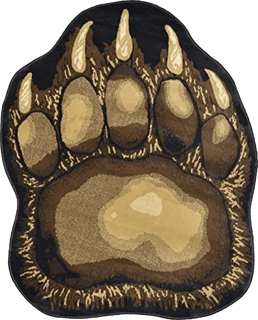 Bear Skin Bear Claw Rustic Lodge Paw Area Rug 3'8 W X 4'10 L