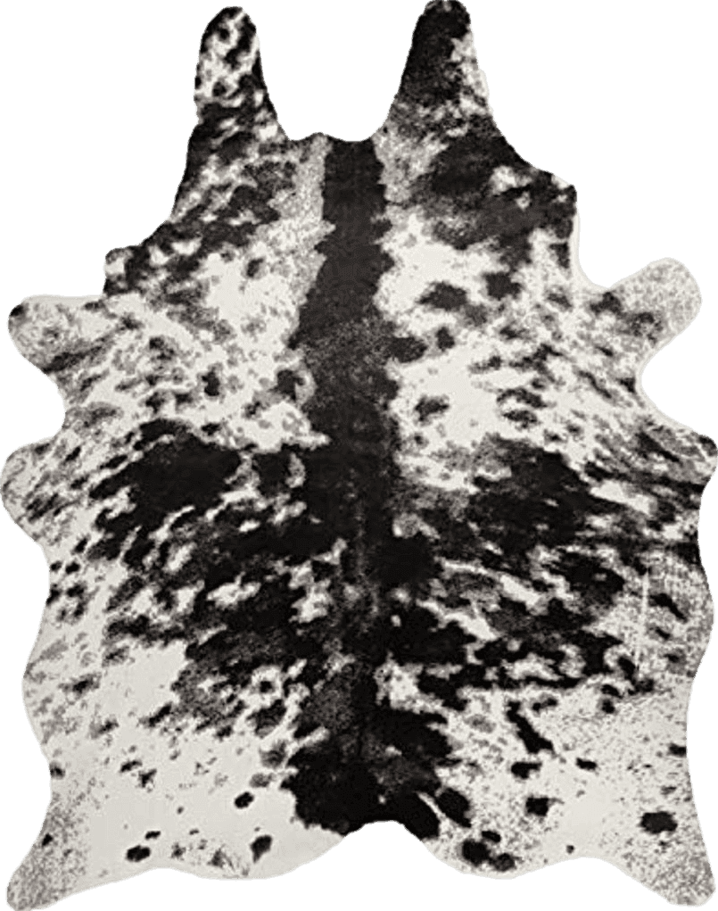 Faux fur Yincimar Faux Cowhide Rug Extra Large Cow Print Area Rug 5.2ft x 6.6ft Non-Slip Animal Hide Carpet for Bedroom Living Room Western Home Office Decor (Black/Grey/White)
