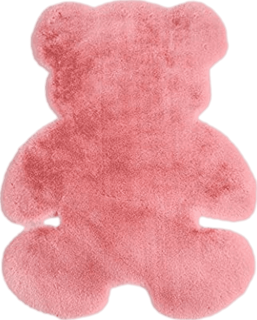 Bear Skin Aomesinc Sheepskin Rug, Soft Bear Shaped Fluffy Area Rug, Anti-Skid Decor Plush Area Rug (Pink)