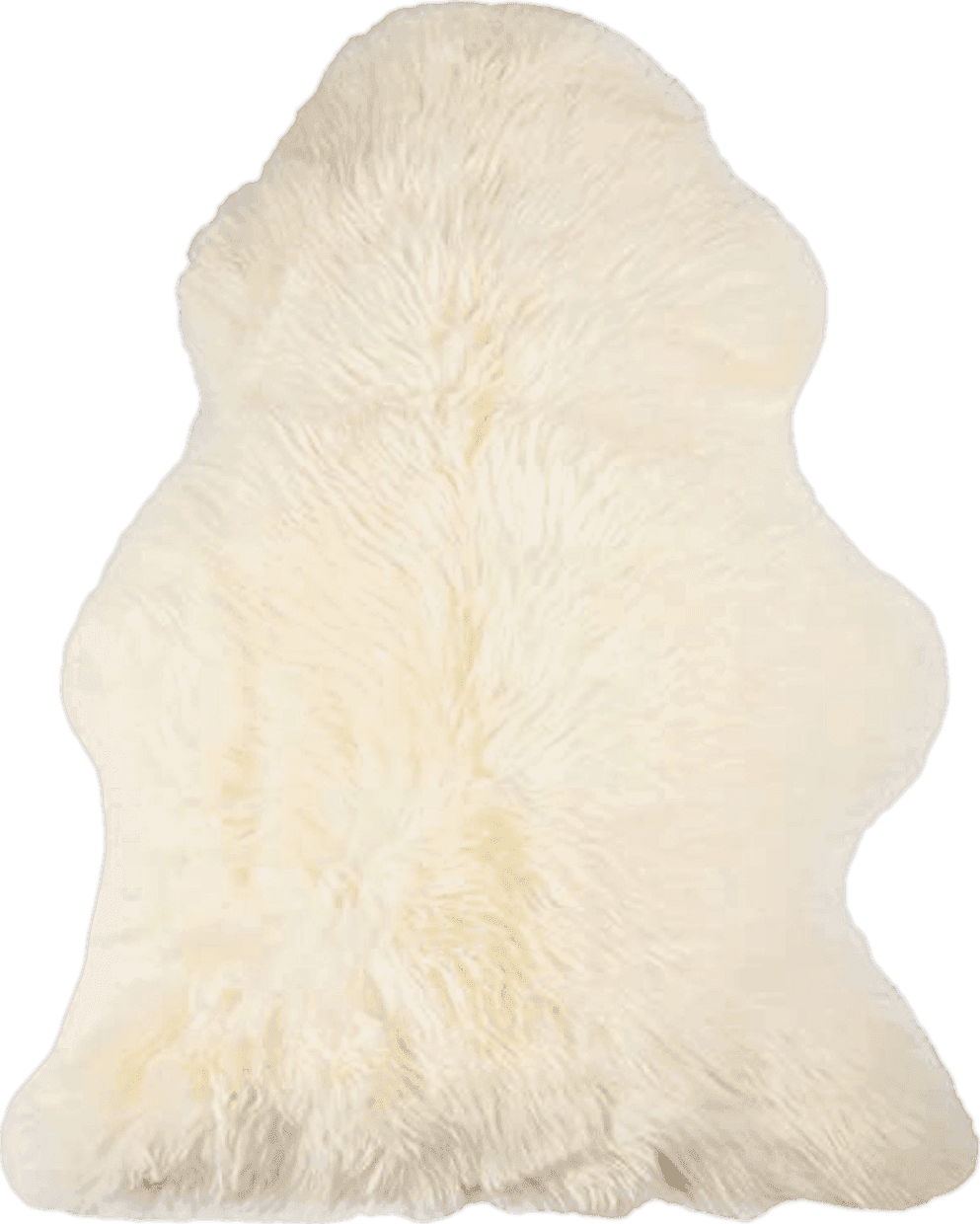 Bear Skin Natural Milan Genuine Sheepskin Area Rugs with Thick and Lush Pile, Fluffy Sheep Fur Rug with Anti-Skid Backing for Bedroom Living Room, Double Pelt, Ivory