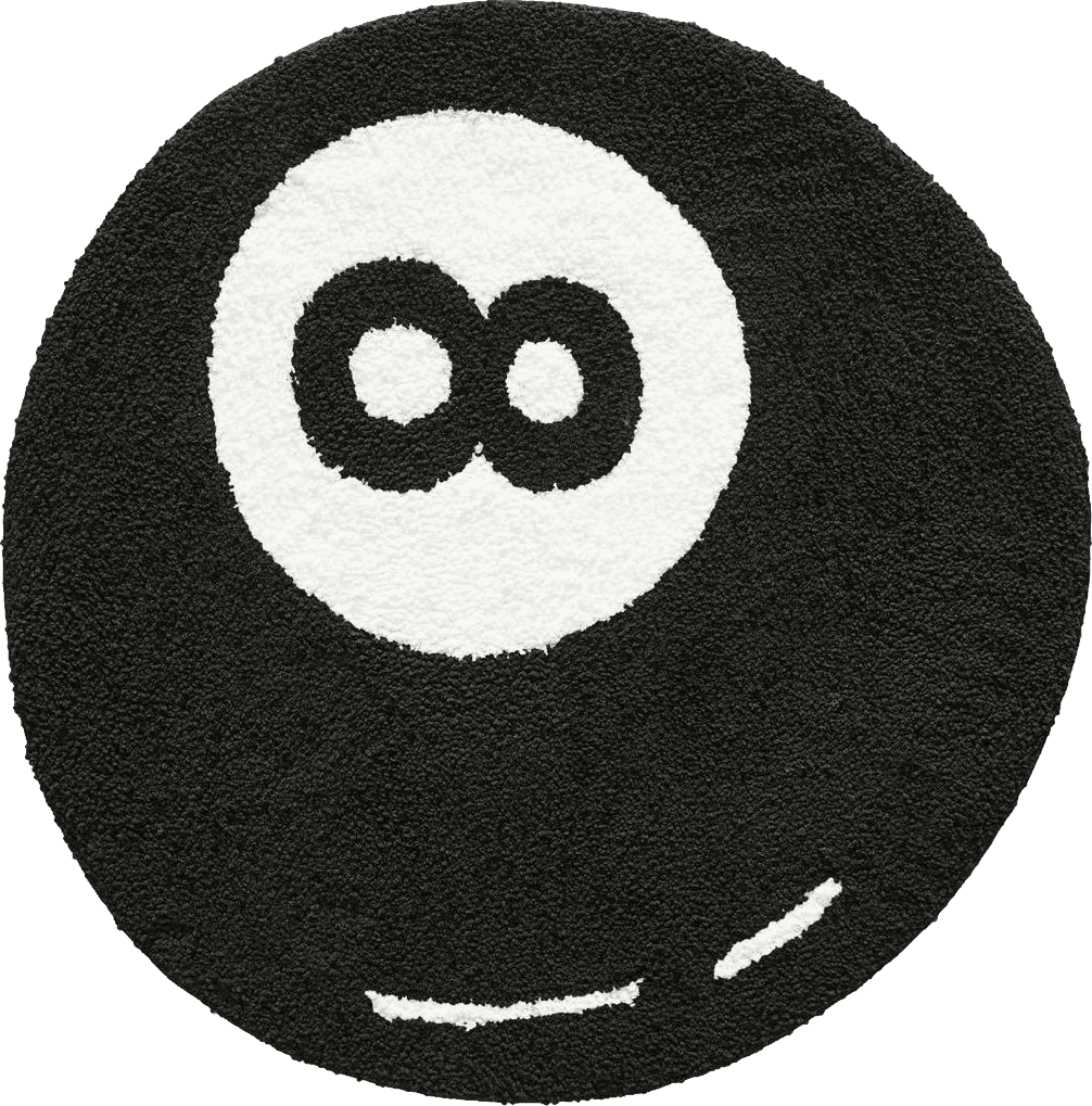 Pokemon Estmy Black 8 Ball Rug, Cute Unique Cool Fun 3ft Round Area Rugs for Bedroom Bathroom Living Room Dorm Non Slip Washable Funky Aesthetic Bedroom Accent Floor Carpet, Funny Gift for Billiards Lovers