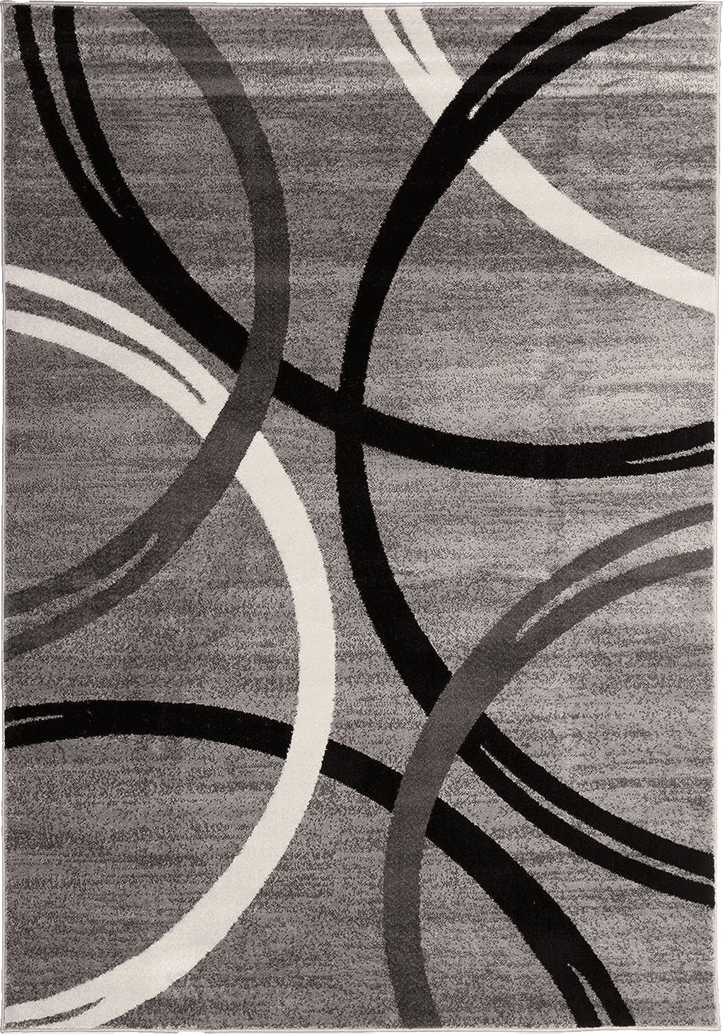 Rugshop Modern Wavy Circles Design Area Rug 3'3" x 5' Gray