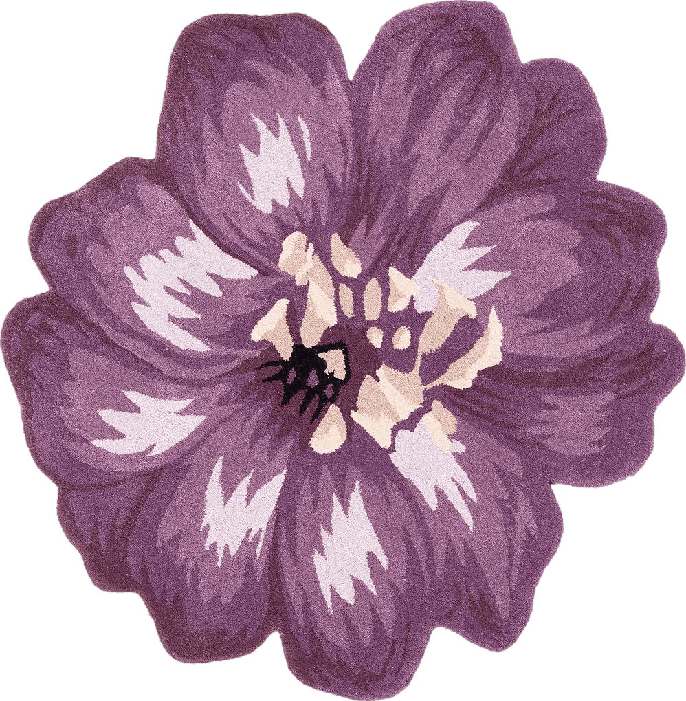 SAFAVIEH Novelty Collection 3' Round Lilac NOV254A Handmade Boho Flower Premium Wool Area Rug