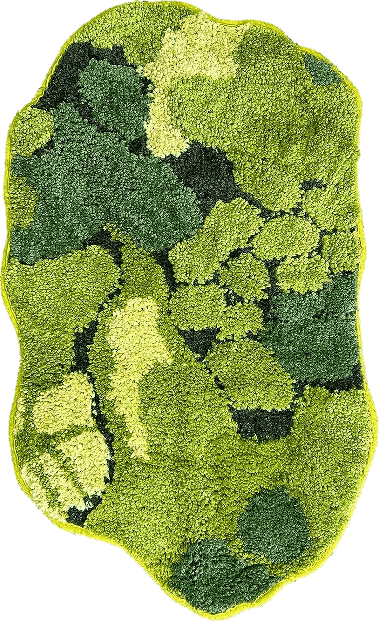 Moss Bath Mat Moss Rug Plush Soft 3D Moss Carpet for Indoor Living Room Bathroom Floor Bedside Area Non Slip Rugs Microfiber Machine Washable 20x32in Green Front Door Super Absorbent Moss Rug