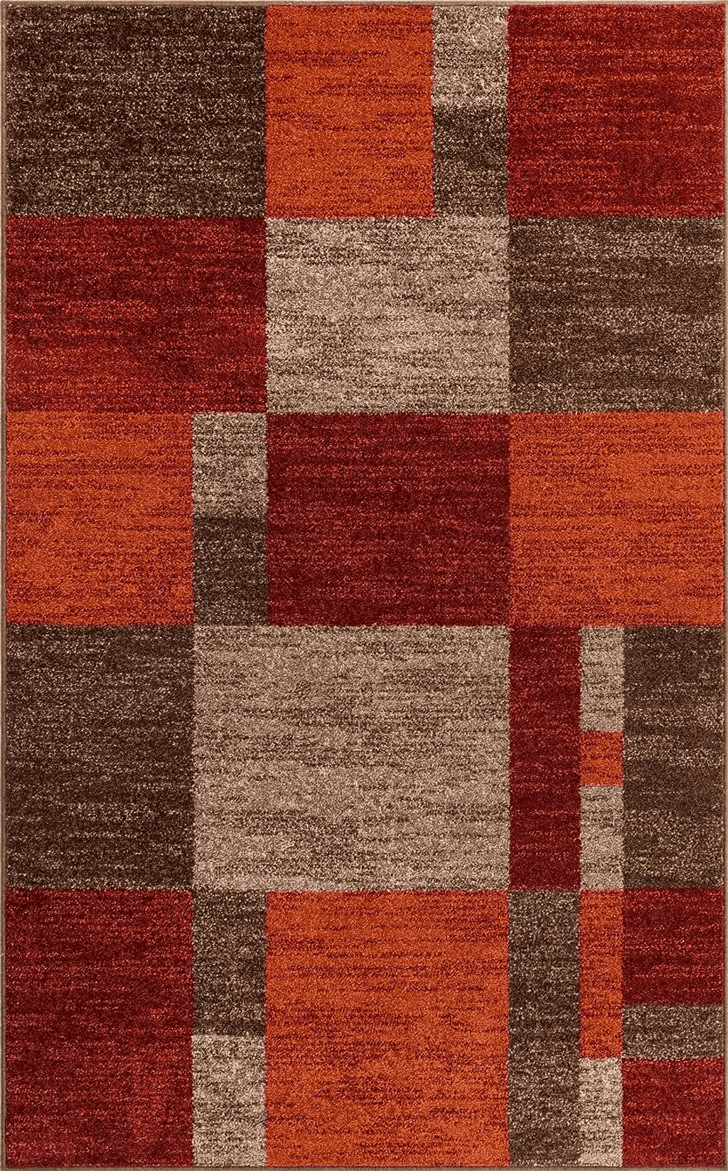 Unique Loom Autumn Collection Modern Contemporary Casual Abstract Area Rug, 5' 3" x 8', Multi/Dark Brown