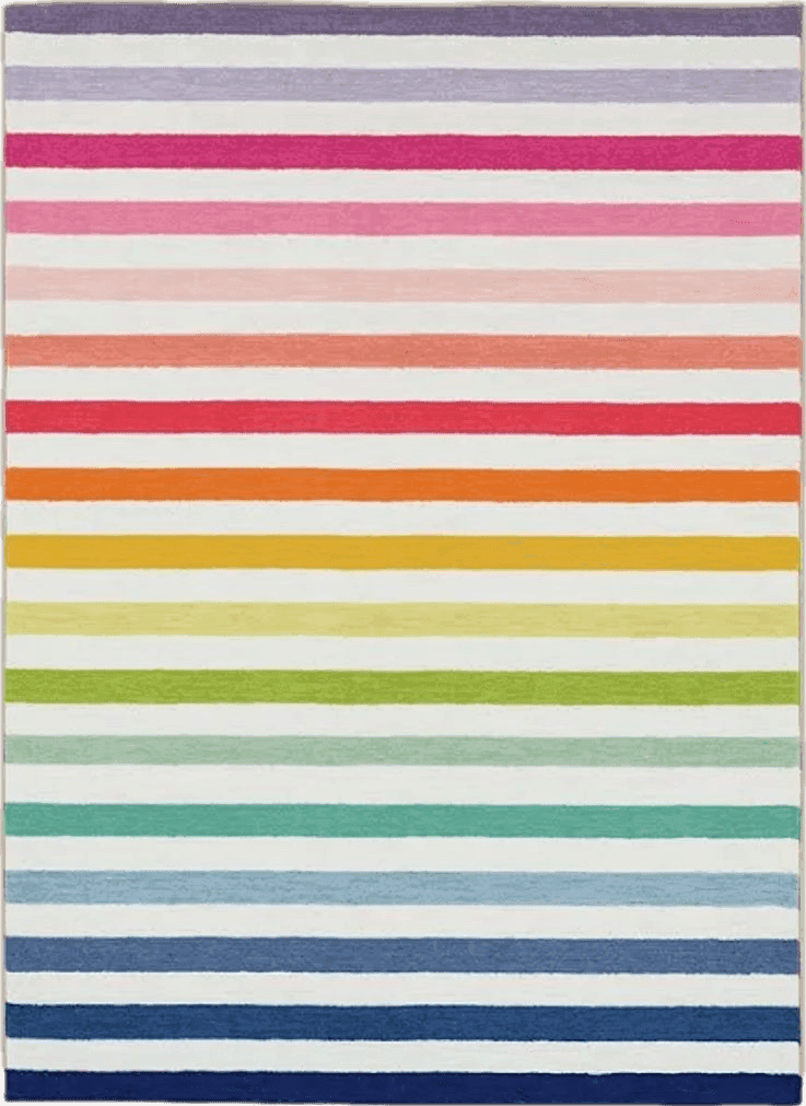 Rainbow Gap Home Kids Striped Area Rug, Rainbow, 3'2"x4'6"