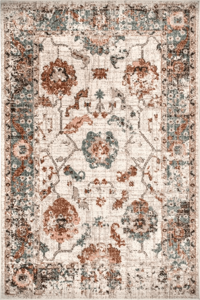 nuLOOM Cecil Vintage Floral Beige 10 ft. x 14 ft. Area Rug