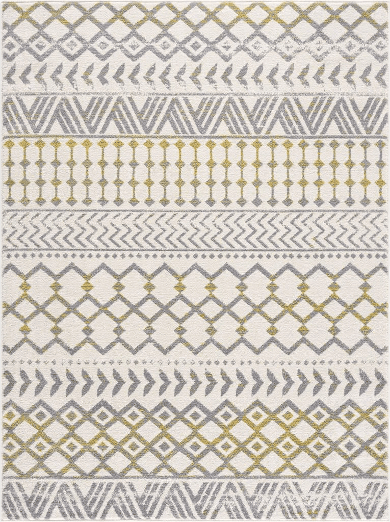 CAMILSON Boho Area Rug, 5'3" x 7'0" for Living Room, Bedroom Farmhouse Yellow ...