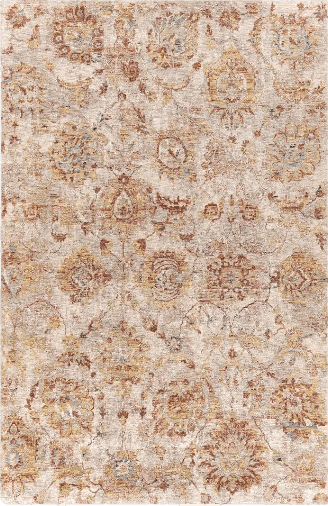 Allie Floral Handwoven Beige/Rust Area Rug Andover Mills Rug Size: Rectangle 5' x ...