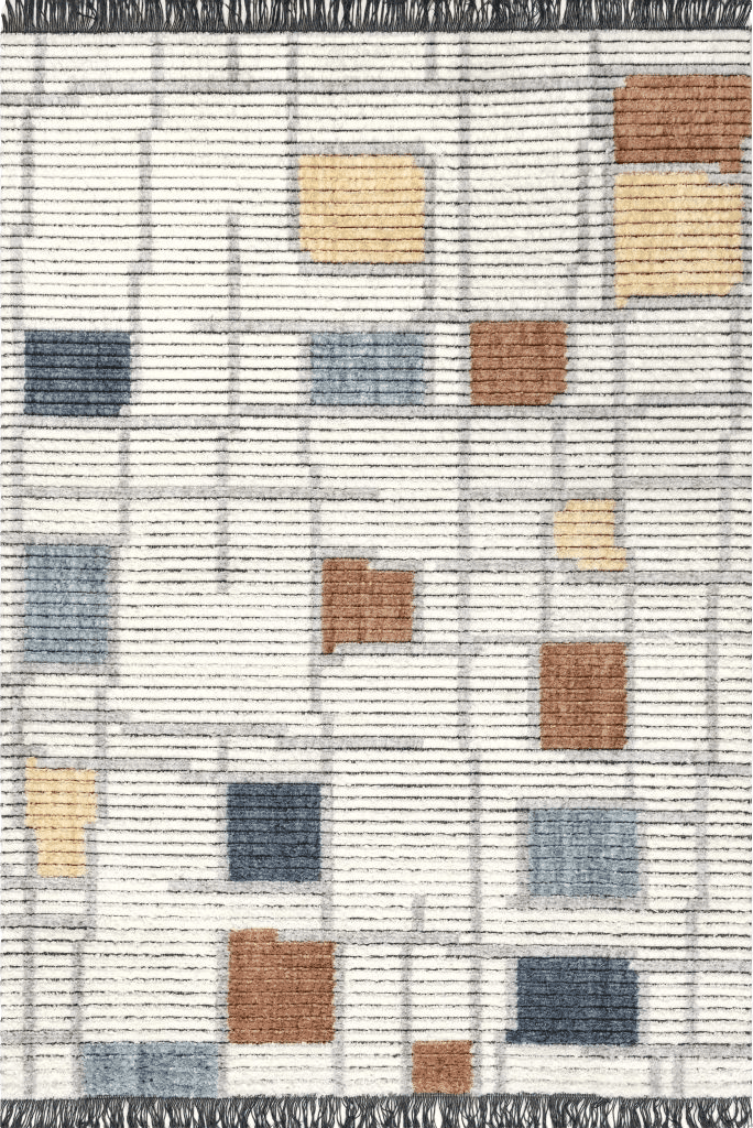 Colorful Multicolor nuLOOM Dolores Geometric Maze Fringe Area Rug 6' 7" x 9' in Beige