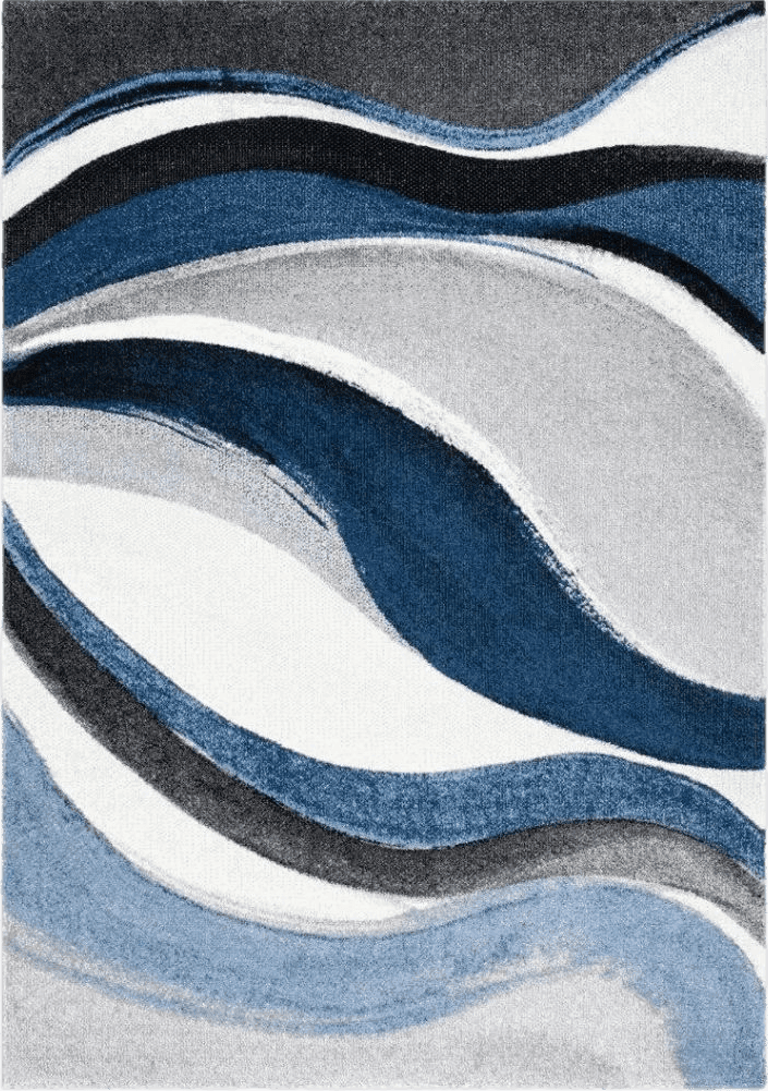 Tornillo Abstract Gray/Blue Area Rug Orren Ellis Rug Size: Rectangle 2'7