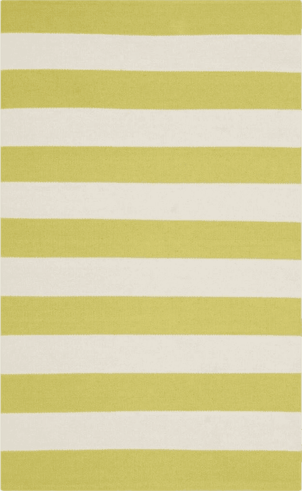 Beachcrest Home Brookvale Hand-Woven Cotton Green/Ivory Area Rug Rug Size ...