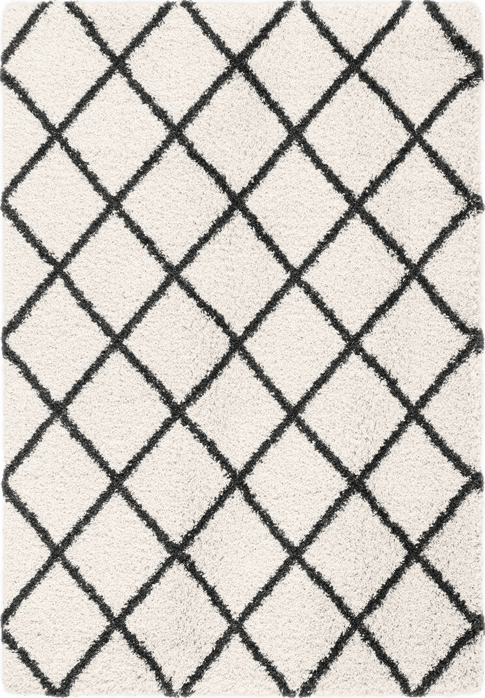 Marrone Geometric Ivory/Black Area Rug George Oliver Rug Size: Rectangle 5'1" x 7'6"