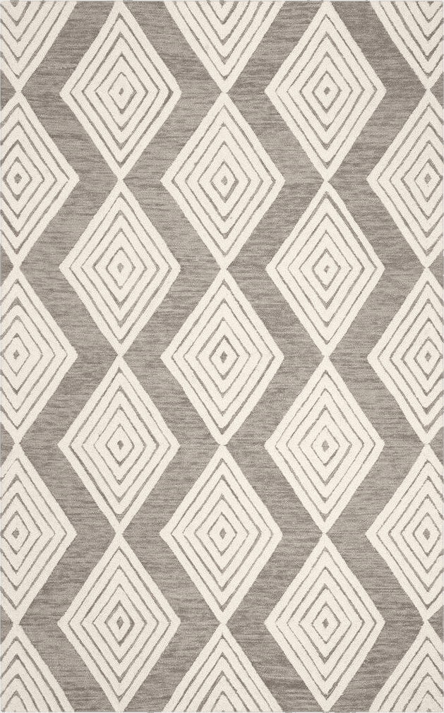 Farwell Geometric Dark Gray/Ivory Area Rug Mercury Row Rug Size: Rectangle 5' x 8'