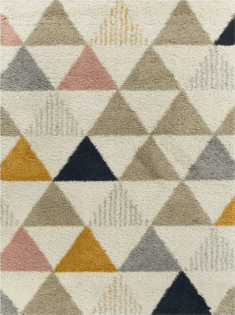 Patao Geometric Ivory/Mustard/Taupe Area Rug Wade Logan Rug Size: Rectangle 5'3" x 7'