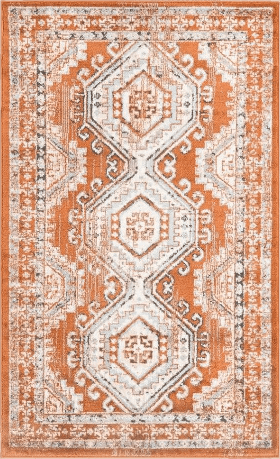 Terracotta Filey Oriental Terracotta/Ivory Area Rug Mistana Rug Size: Rectangle 4'1" x 6'1"