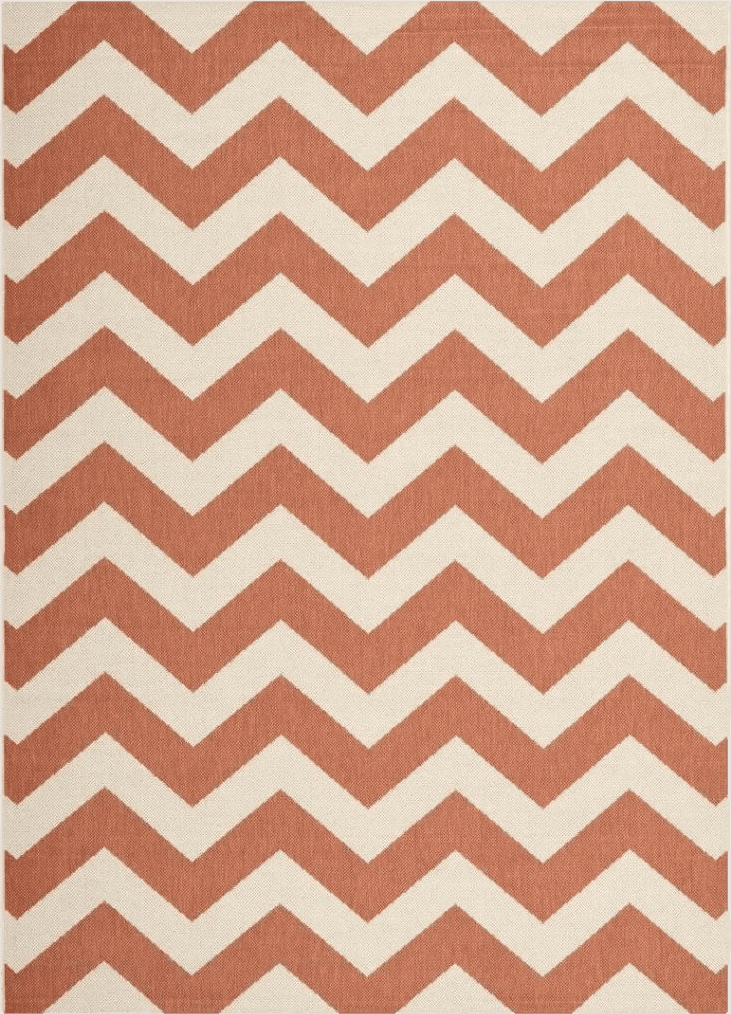 Terracotta Arneshia Chevron Beige/Terracotta Indoor / Outdoor Area Rug Wade Logan Rug Size ...