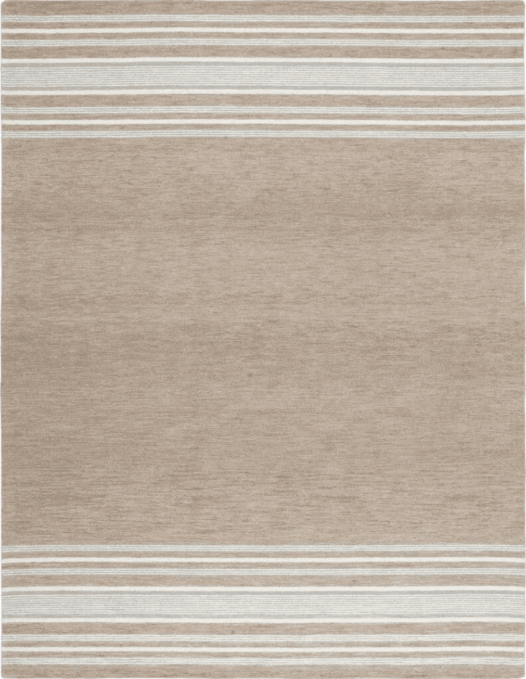 Master Striped Handmade Tufted Wool Brown/Ivory Area Rug Gracie Oaks Rug Size ...