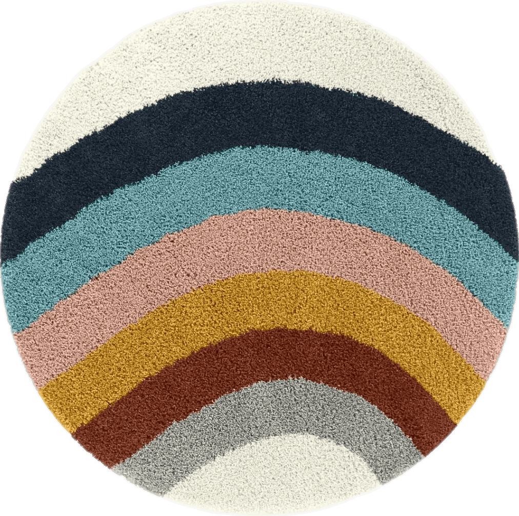 Rainbow Camilo Abstract Shag Rainbow Area Rug Mack Milo Rug Size: Round 53