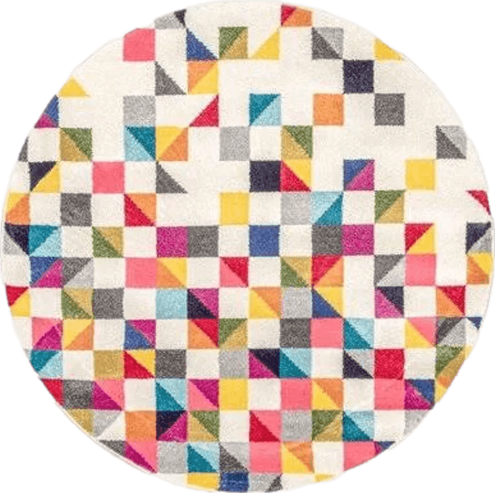 Knockout Geometric Off-White Area Rug Hashtag Home Rug Size: Round 5'