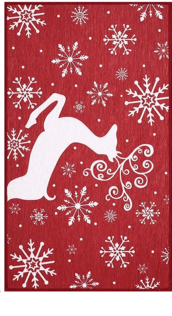 Outdoor Red CAROMIO Christmas Doormat Holiday Door Mat Winter Christmas Deer Indoor/Outdoor Welcome Mat Floor Door Mat for Home Decoration Red Christmas Rug Entryway Front Porch Farmhouse Decor, 17x29 Inch