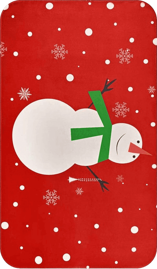 Disney ASPMIZ Christmas Area Rug Doormat, Red Snowflake Snowman Rug, Xmas Door Mat for Bedroom Living Room Kitchen, Soft Dutch Velvet Indoor Floor Mats for Holiday Festive Decoration, 17 x 30 Inch