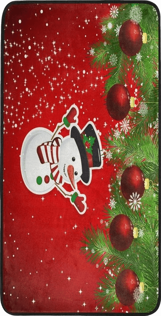 Disney Christmas Rug Kitchen Rugs Runner Red Christmas Snowman Doormat Bath Rugs Non Slip Area Rugs for Bathroom Kitchen Indoor 39" X 20"