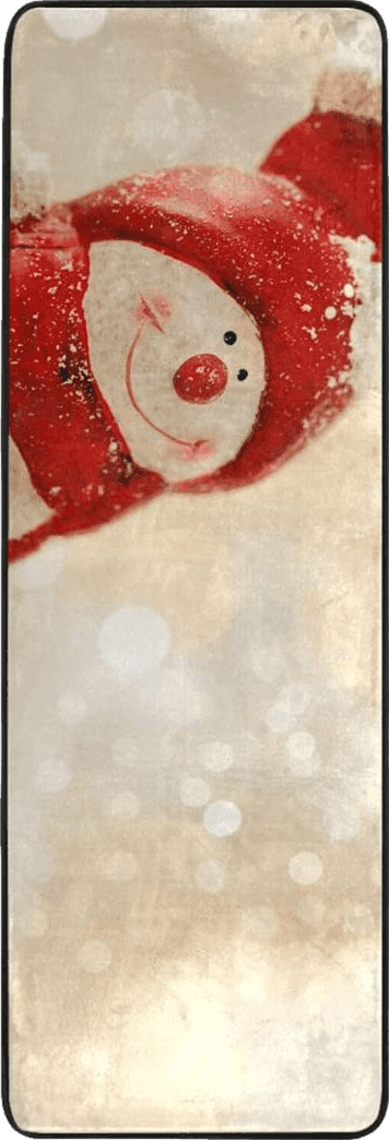 Christmas Red Snowman Area Rug Non Skid, Cute Xmas Washable Hallway Runner Rugs Laundry Room Rug Mats Soft Kitchen Absorbent Floor Mat Carpet for Entrance Bedroom Living Room 72x24in