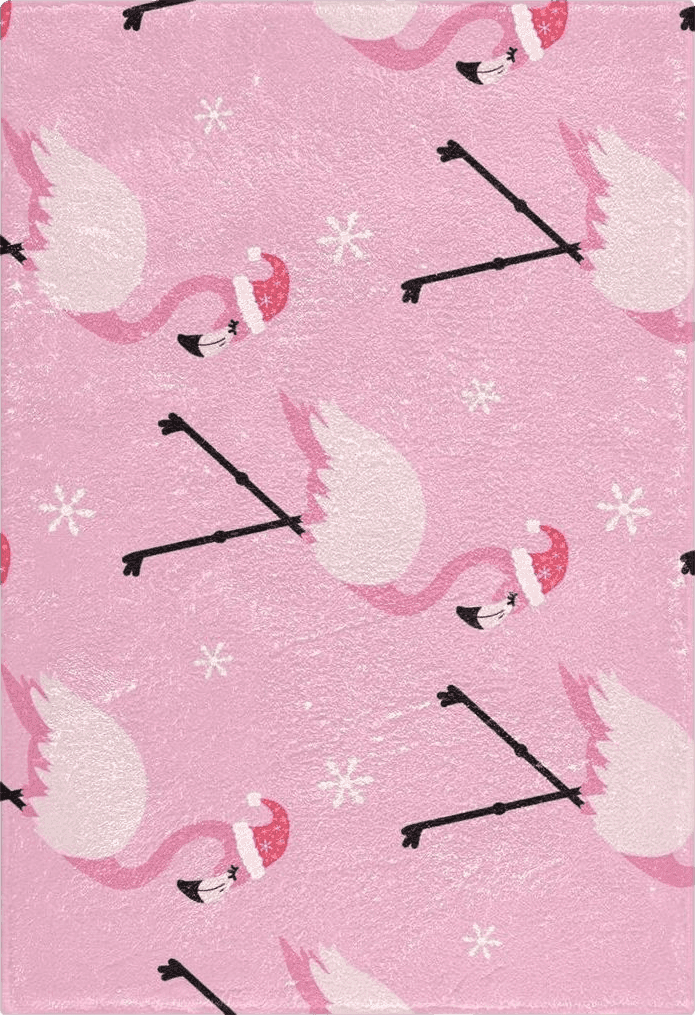 Christmas Pink Tropical Flamingos Bathroom Rug Mat Soft Absorbent Bathroom Rugs Mats Machine Washable Bath Rug Set Non Slip Bathroom Runner Rug for Bathroom Tub Bath, Rectangle Shower Rug