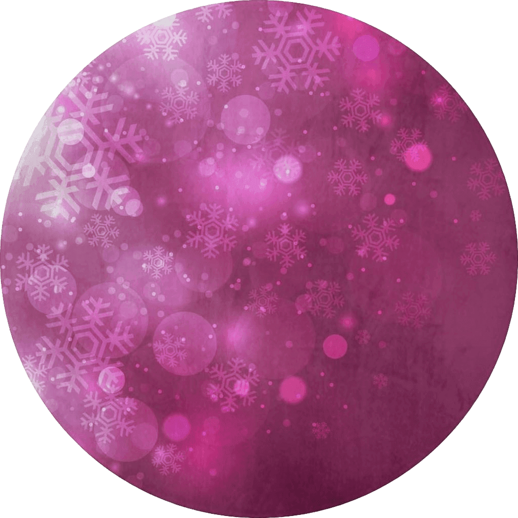 NAWFIVE Round Area Rugs 3Ft Christmas Pink Purple Snowflakes Play Room Mat Non-Slip Merry Xmas Floor Mats Soft Absorbent Carpet Decor for Living Room Bedroom Kitchen