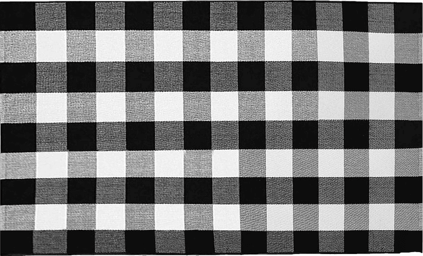 Layered LILI REY Buffalo Plaid Outdoor Rug – [3x5] , Black and White, Checkered, Door mat For Front Porch