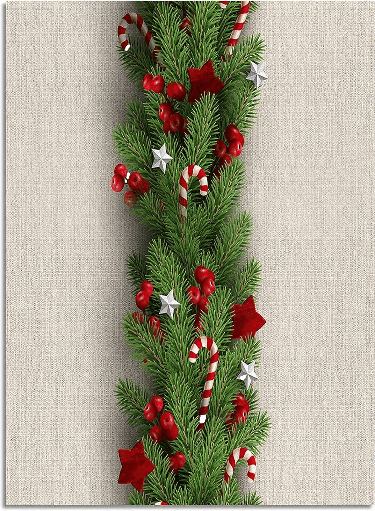 Area Rug 2x3 Feet, Merry Christmas Pine with Berry Rug, Rugs for Living Room Decor Bedroom Decor Kids Room, Non-Slip Living Room Rugs, Comrft Carpet Washable Rug