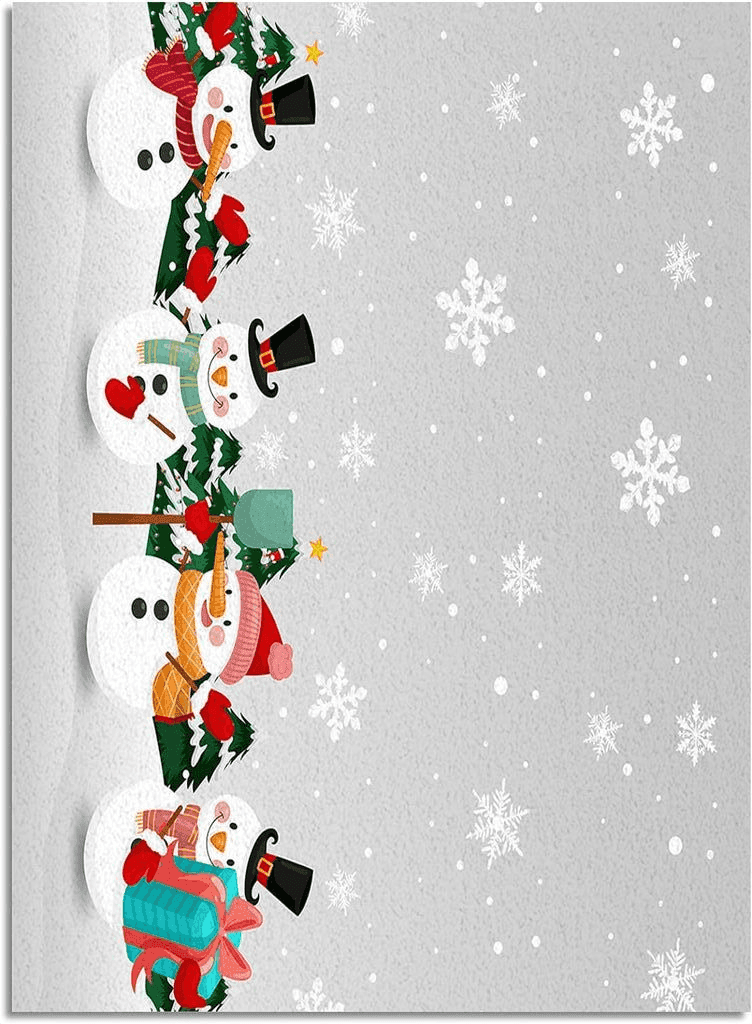 Area Rug, Winter Snowflake Snowman Xmas Tree Merry Christmas Area Rug, Living Room Rugs, Area Rugs for Bedroom Decor&Living Room Decor, Carpet 2x3ft Bedroom Rug, Rugs for Living Room